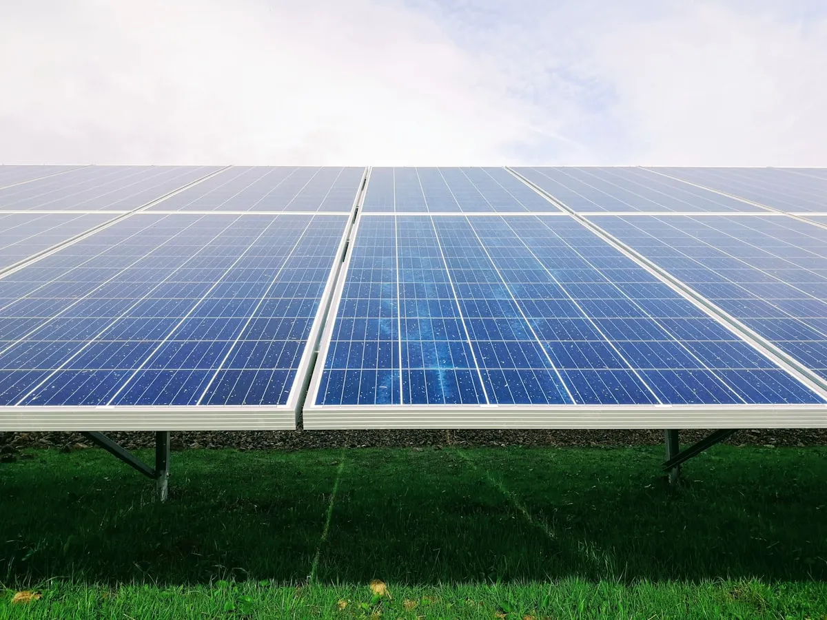 White and blue solar panel system